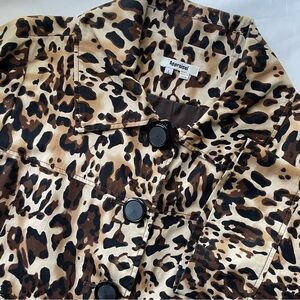 Leopard Print Jacket Coat Large